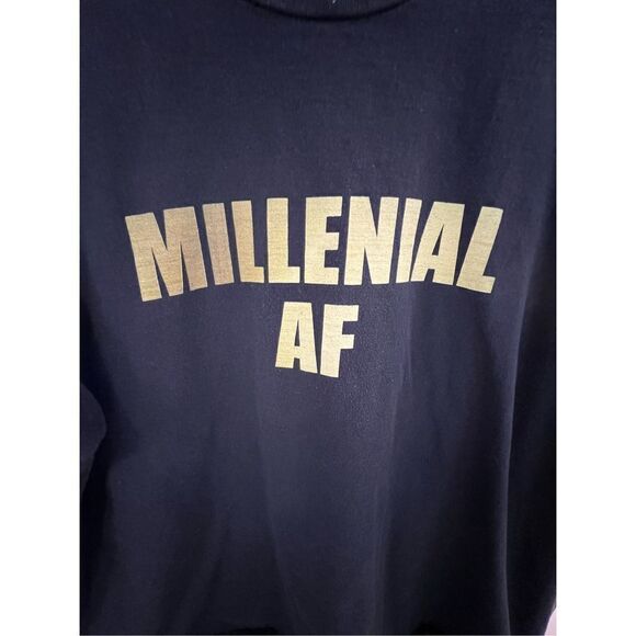 “Millennial AF” Funny Graphic Short Sleeve T-Shirt - Picture 2 of 5